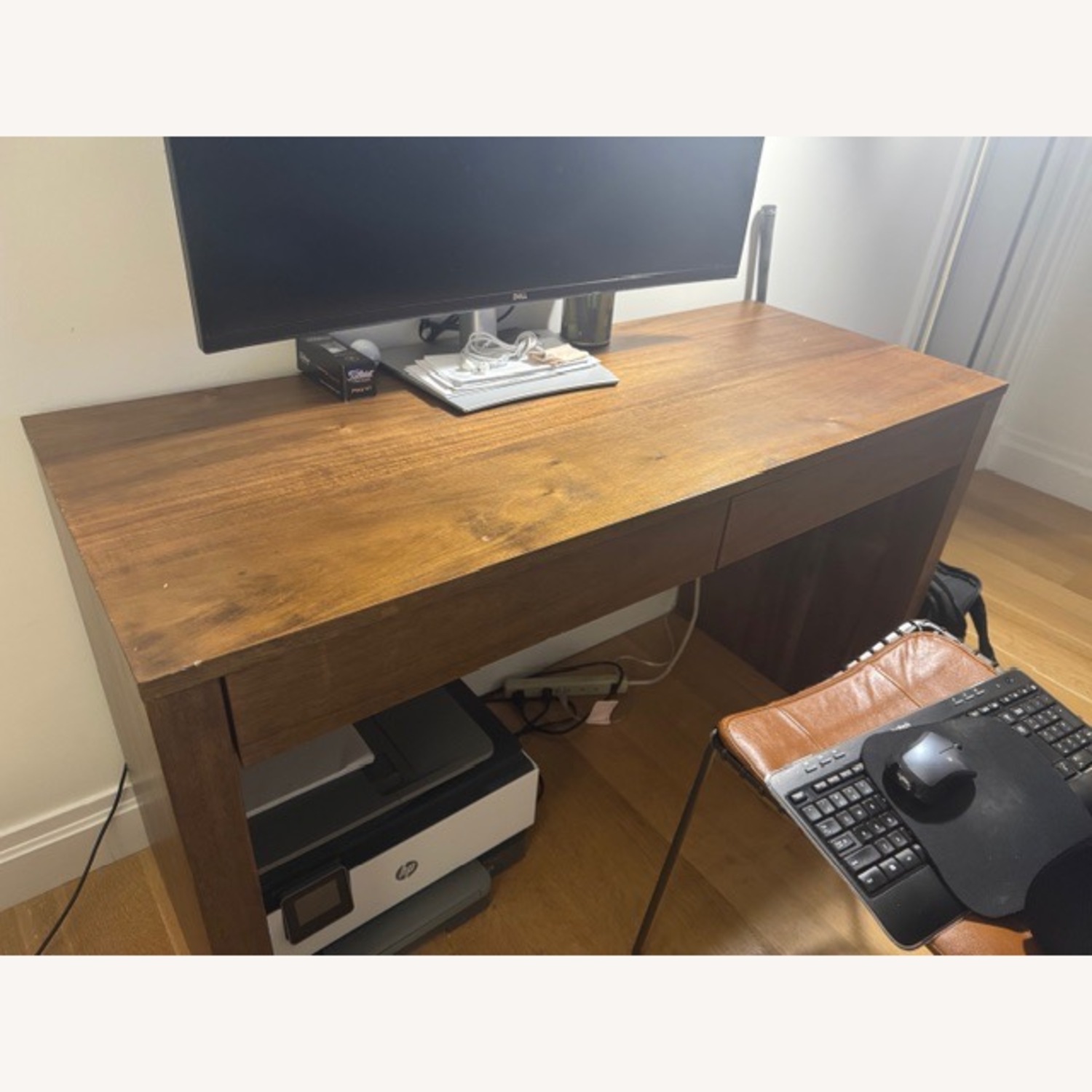 CB2 Runway 48" 2-Drawer Acacia Desk - image-1