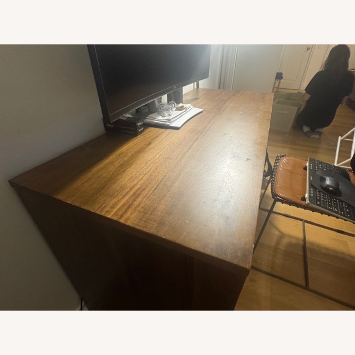 CB2 Runway 48" 2-Drawer Acacia Desk - image-2