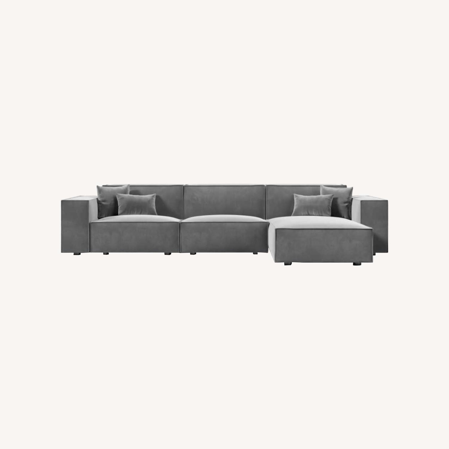 Rove Concepts Porter White Velvet 2 Piece Sectional - image-0