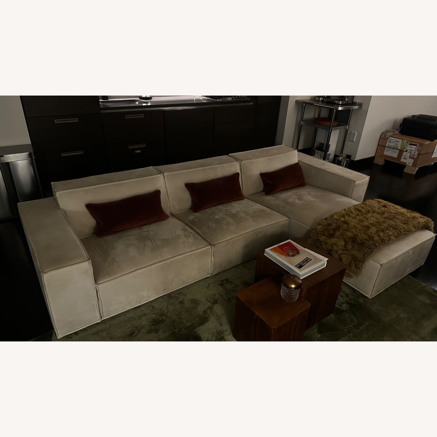 Rove Concepts Porter White Velvet 2 Piece Sectional - image-3