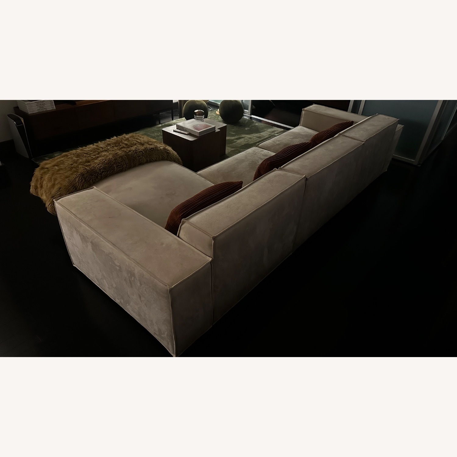 Rove Concepts Porter White Velvet 2 Piece Sectional - image-1