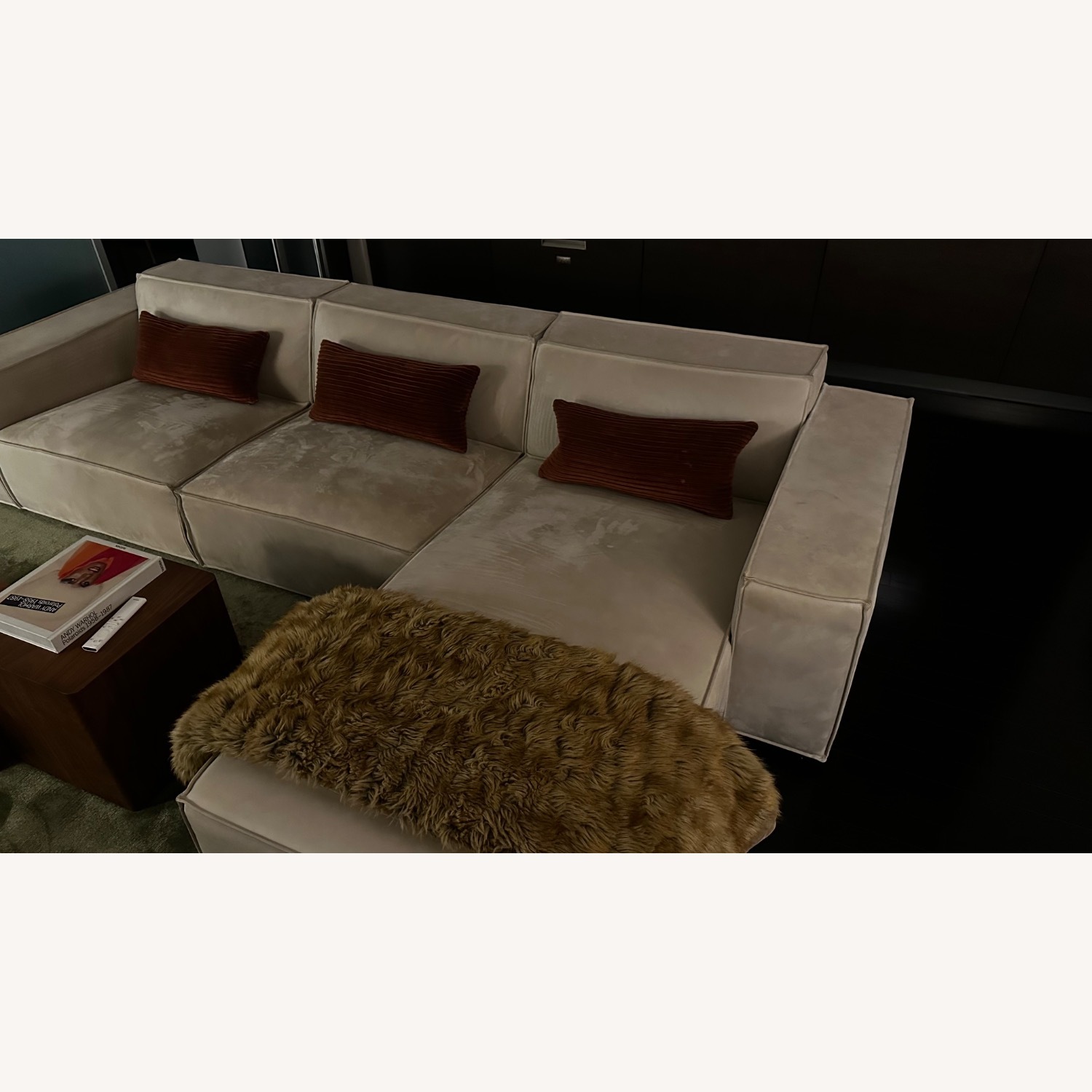 Rove Concepts Porter White Velvet 2 Piece Sectional - image-2