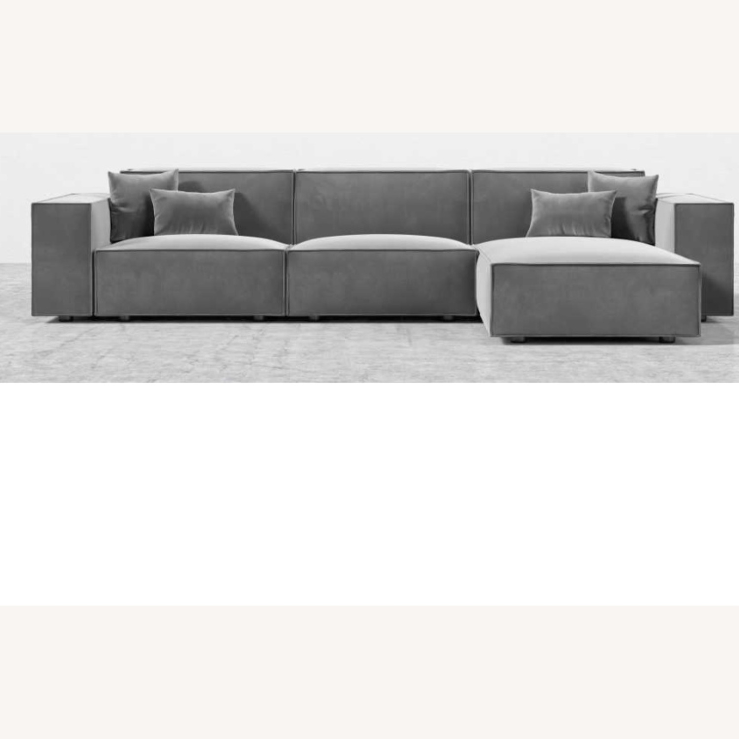 Rove Concepts Porter White Velvet 2 Piece Sectional - image-5