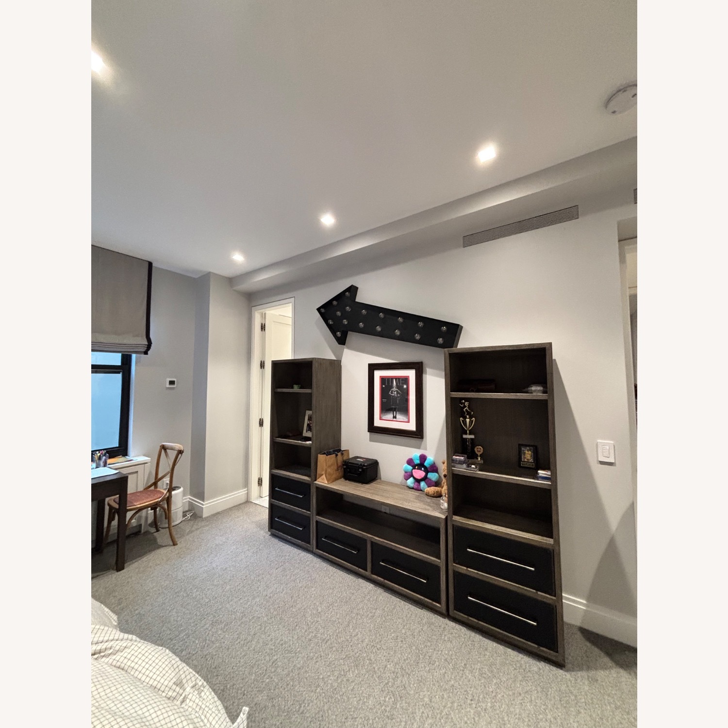 Restoration Hardware Colbin Dark Gray Wood Media Storage - image-1