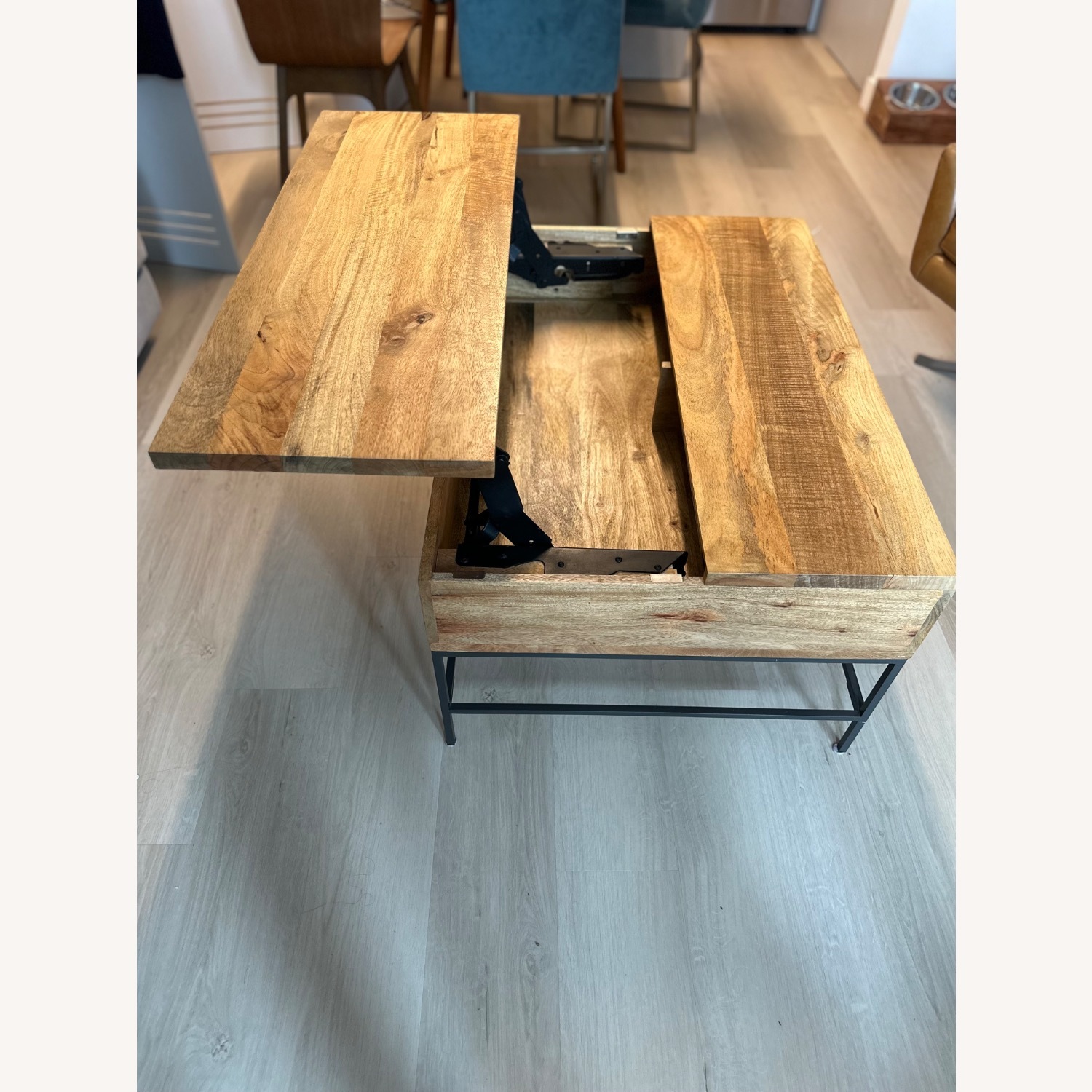 West Elm Industrial Storage Pop-Up Coffee Table - image-3
