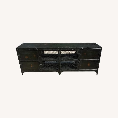 Used Industrial Black Metal Cabinet Credenza TV Stand for sale on AptDeco