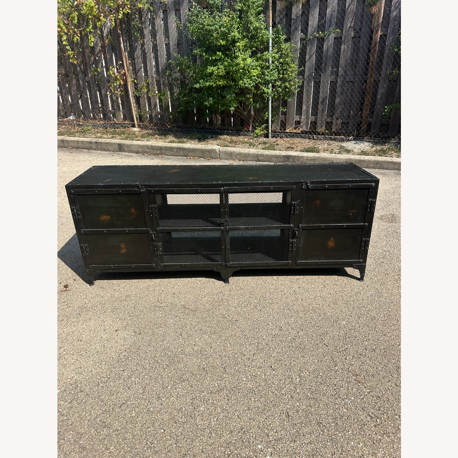 Industrial Black Metal Cabinet Credenza TV Stand - image-17