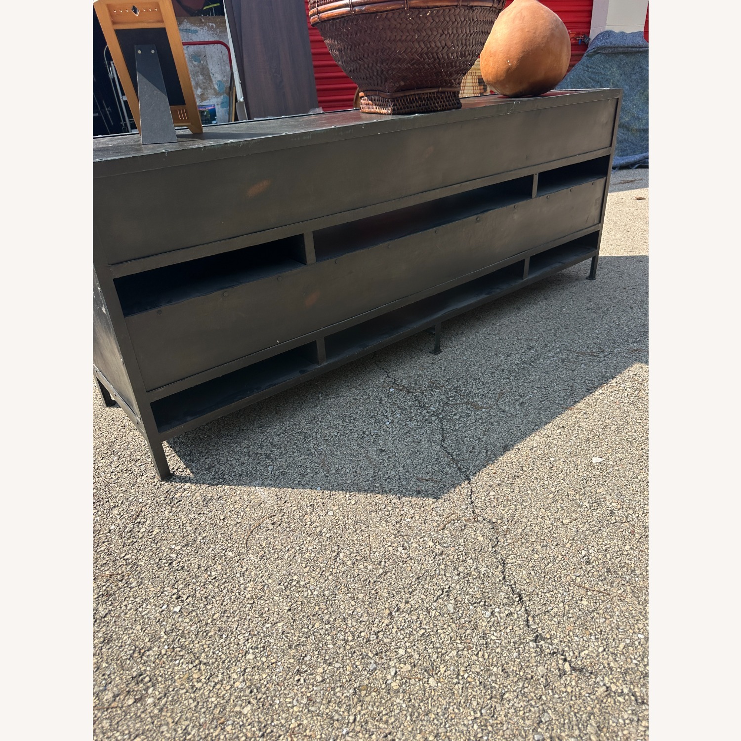 Industrial Black Metal Cabinet Credenza TV Stand - image-10