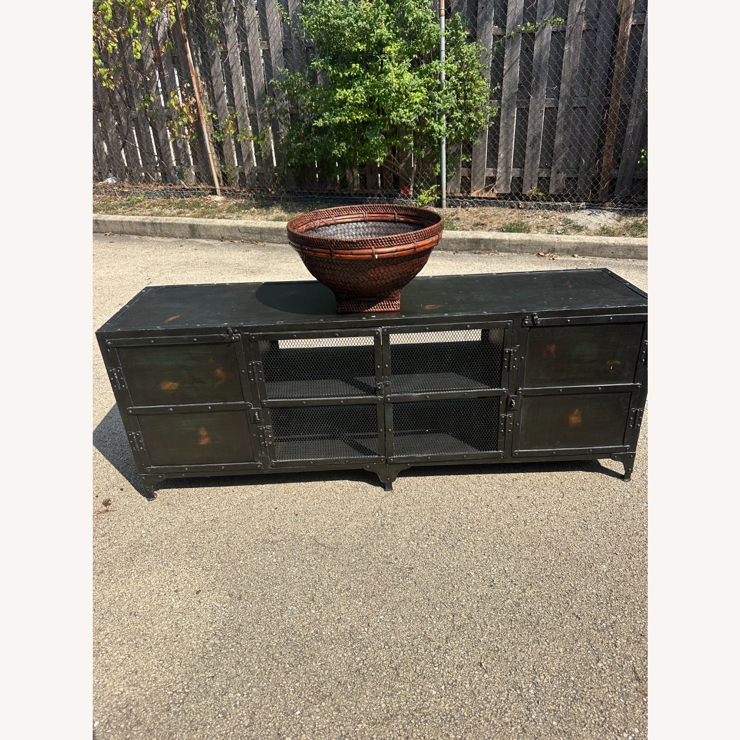 Industrial Black Metal Cabinet Credenza TV Stand - image-3
