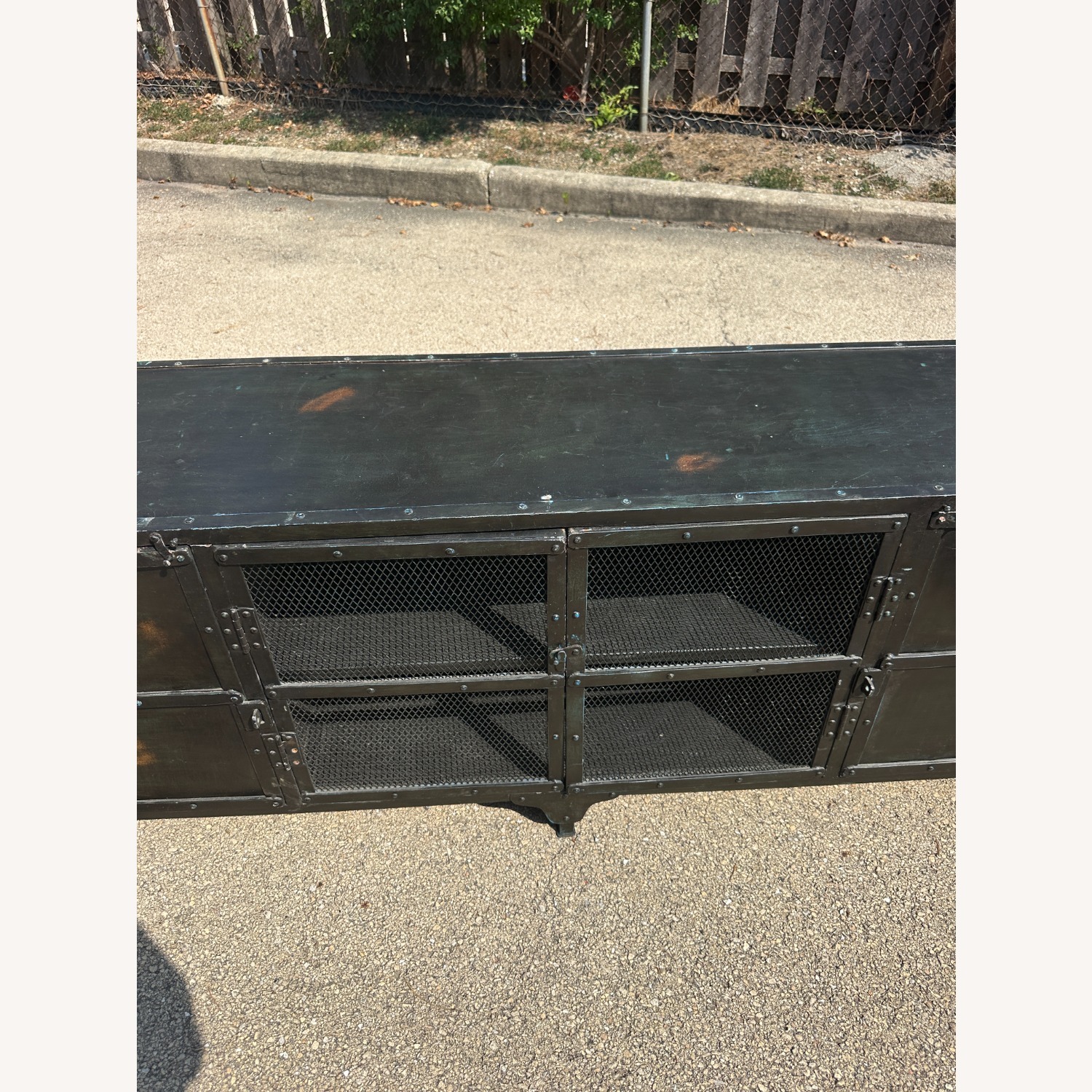 Industrial Black Metal Cabinet Credenza TV Stand - image-4