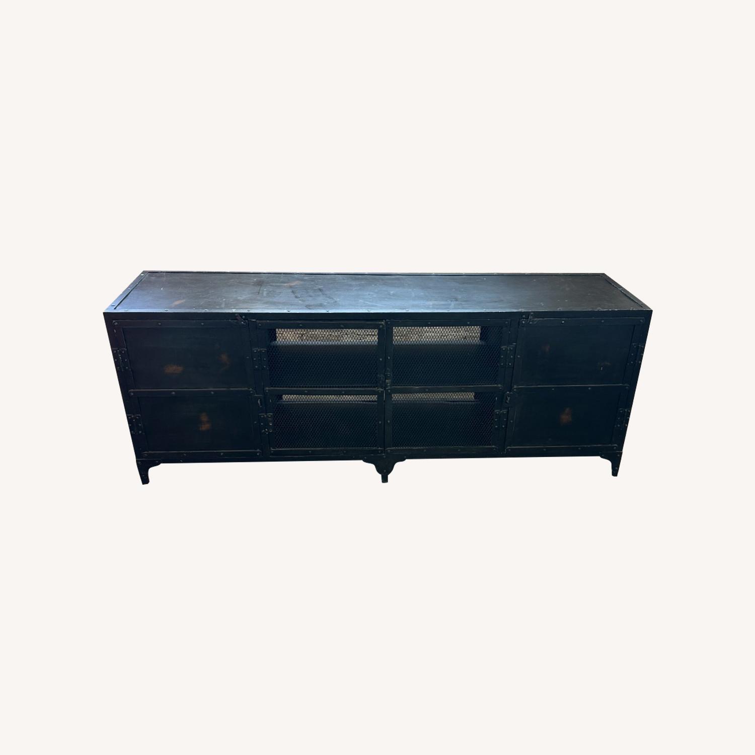 Industrial Black Metal Storage Credenza 62x17x24 - image-0