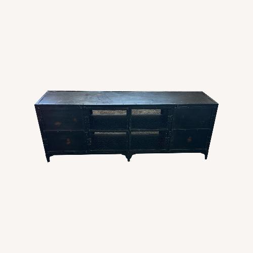 Used Industrial Black Metal Storage Credenza 62x17x24 for sale on AptDeco