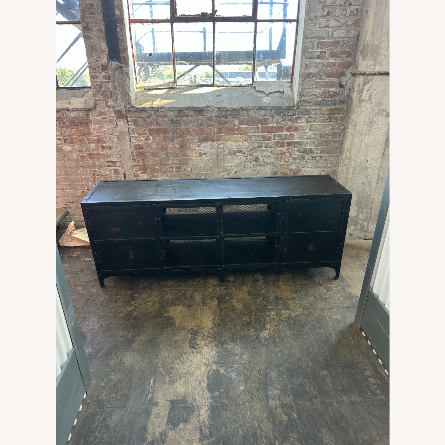 Industrial Black Metal Storage Credenza 62x17x24 - image-1