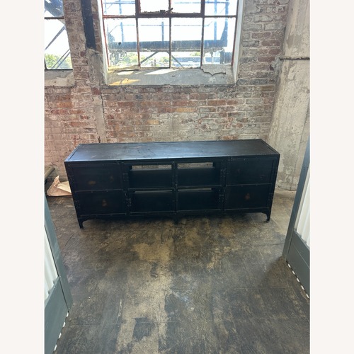 Used Industrial Black Metal Storage Credenza 62x17x24 for sale on AptDeco