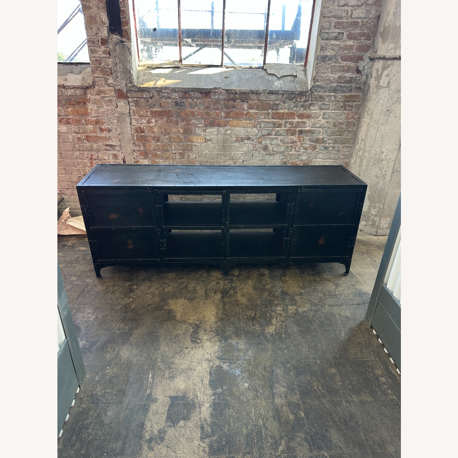Industrial Black Metal Storage Credenza 62x17x24 - image-2