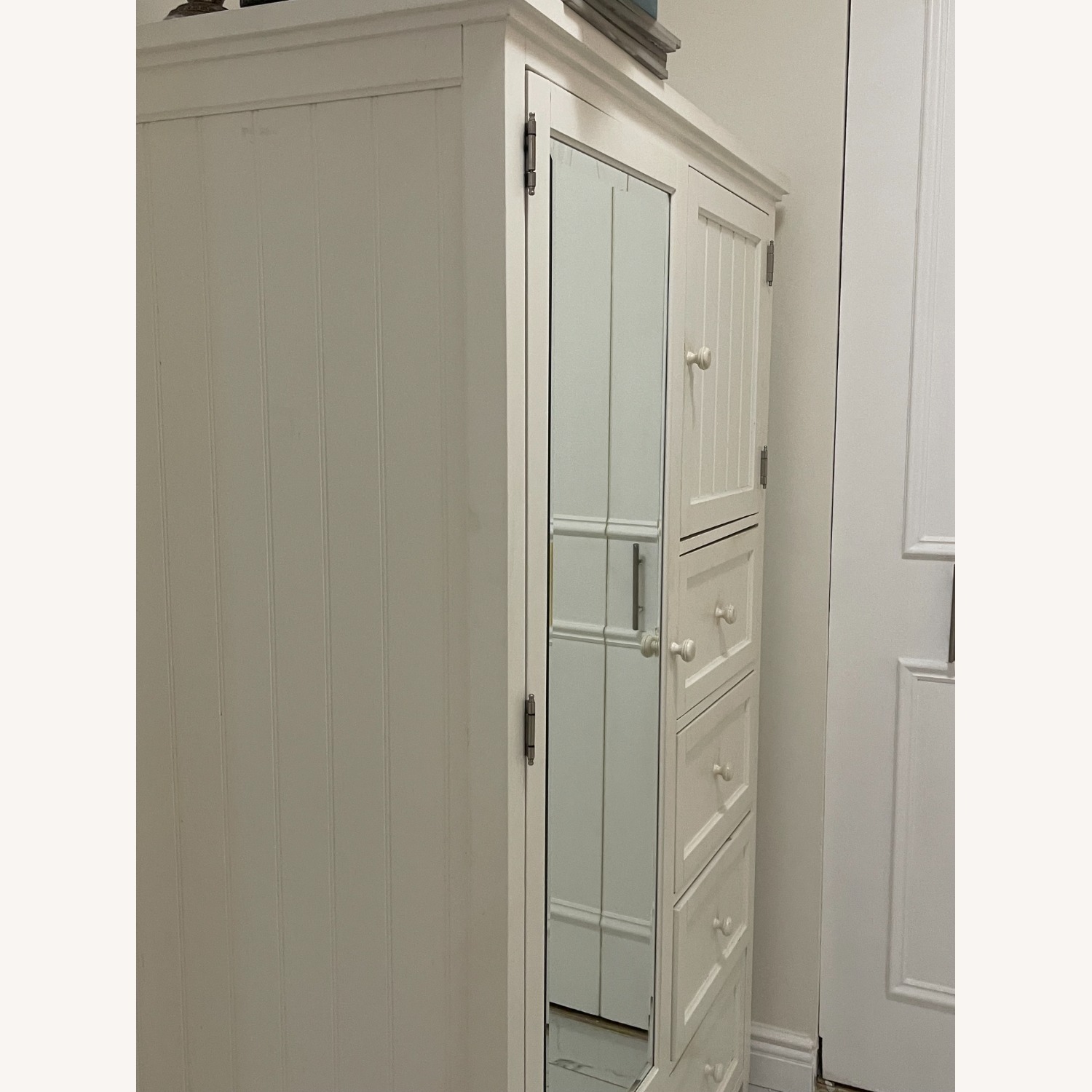 Pottery Barn White Chiffonier Armoire - image-2
