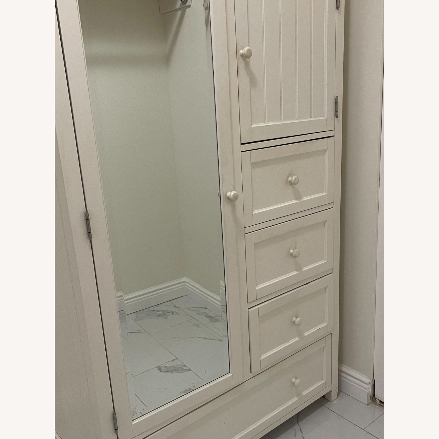 Pottery Barn White Chiffonier Armoire - image-3