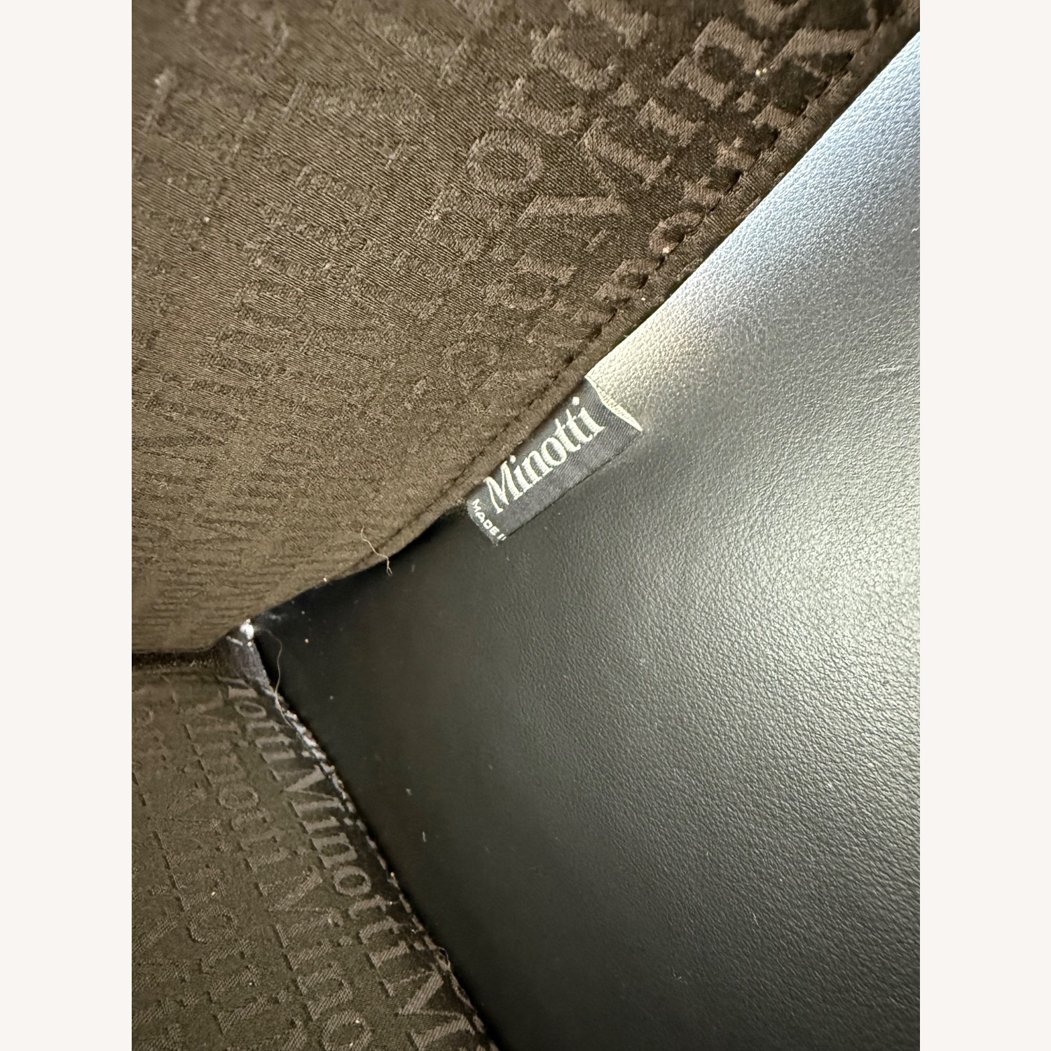 4 Minotti Black Leather Dining Chairs - image-5