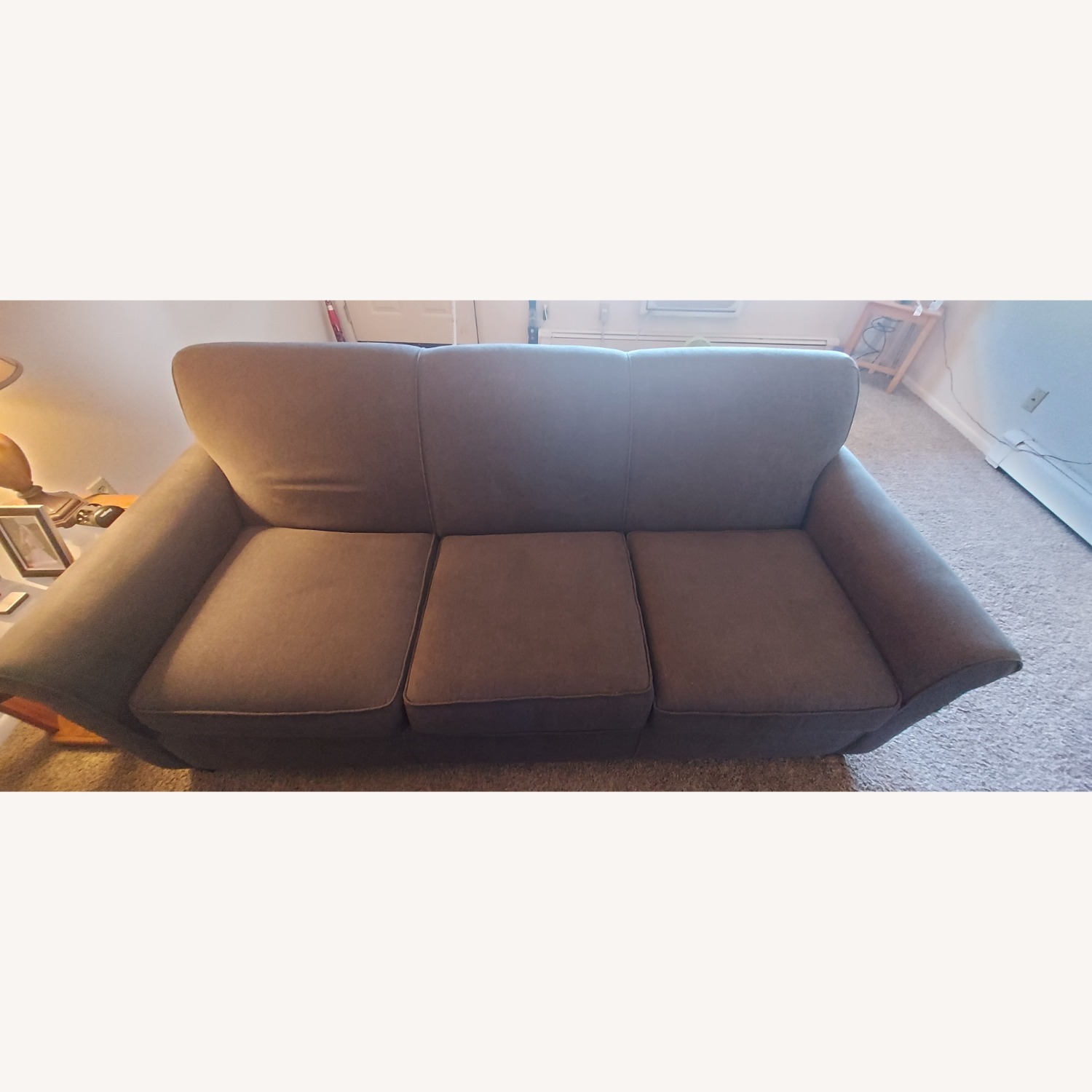 Dark Gray Fabric 3+ Seater Sofa - image-2