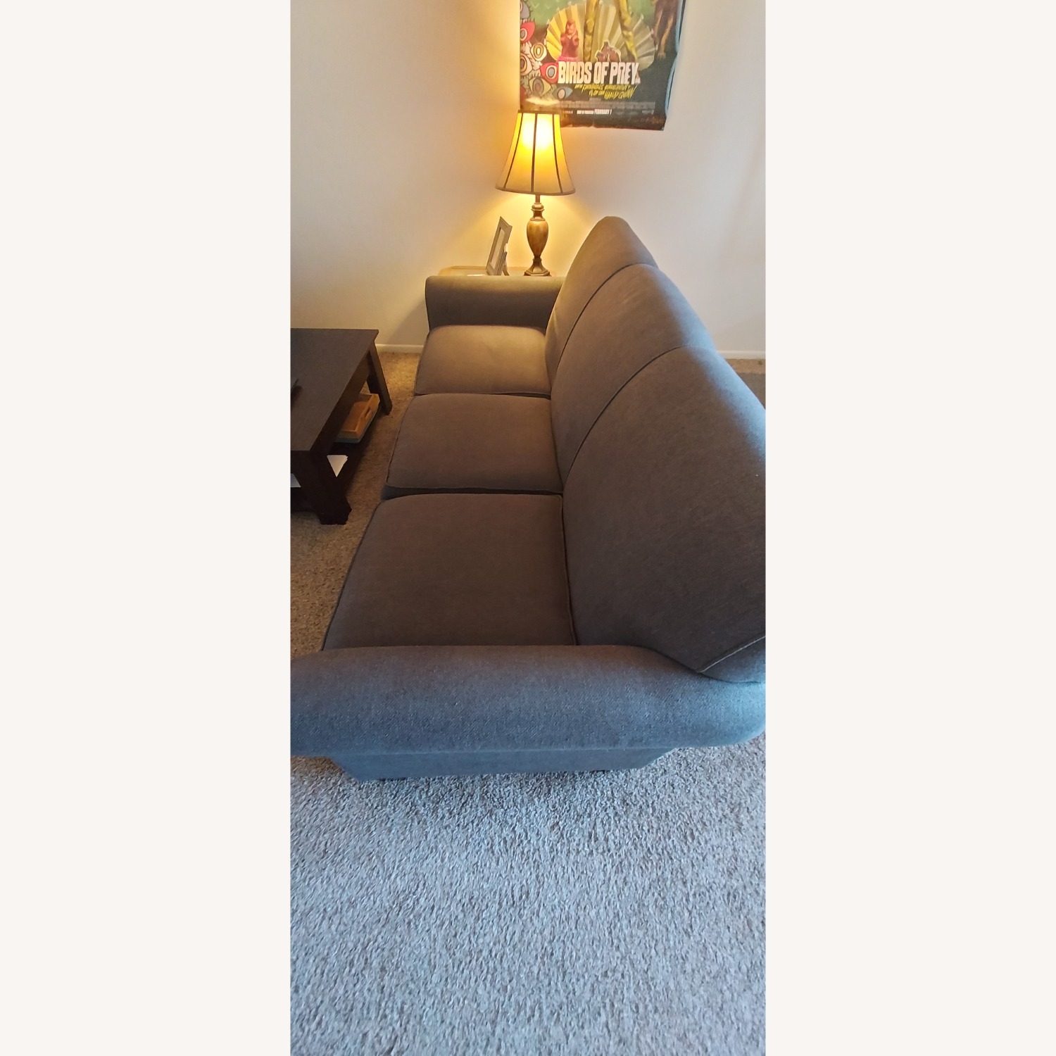 Dark Gray Fabric 3+ Seater Sofa - image-1