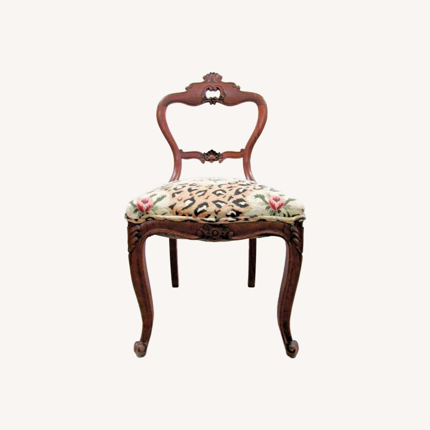 Antique Victorian Walnut Balloon Back Side Chair - image-0