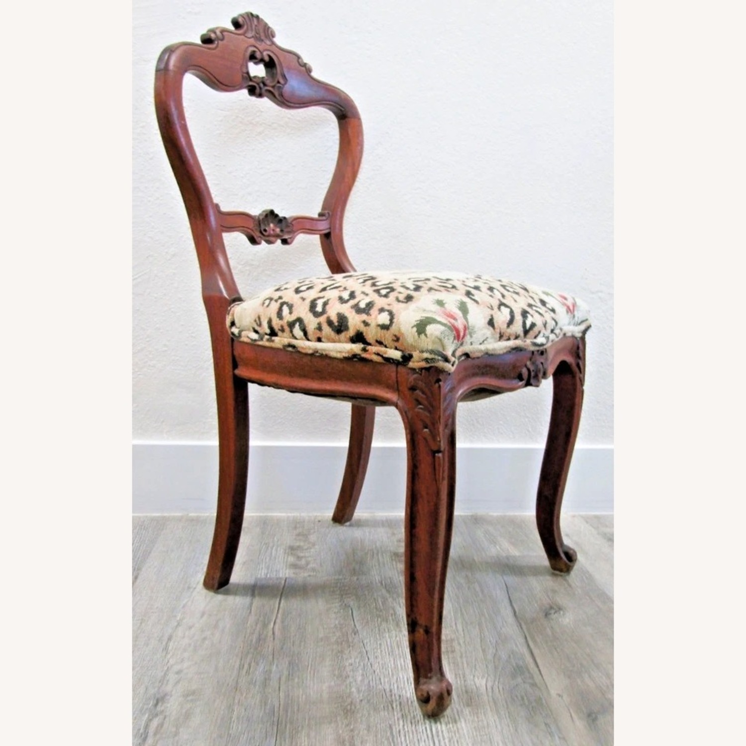 Antique Victorian Walnut Balloon Back Side Chair - image-2
