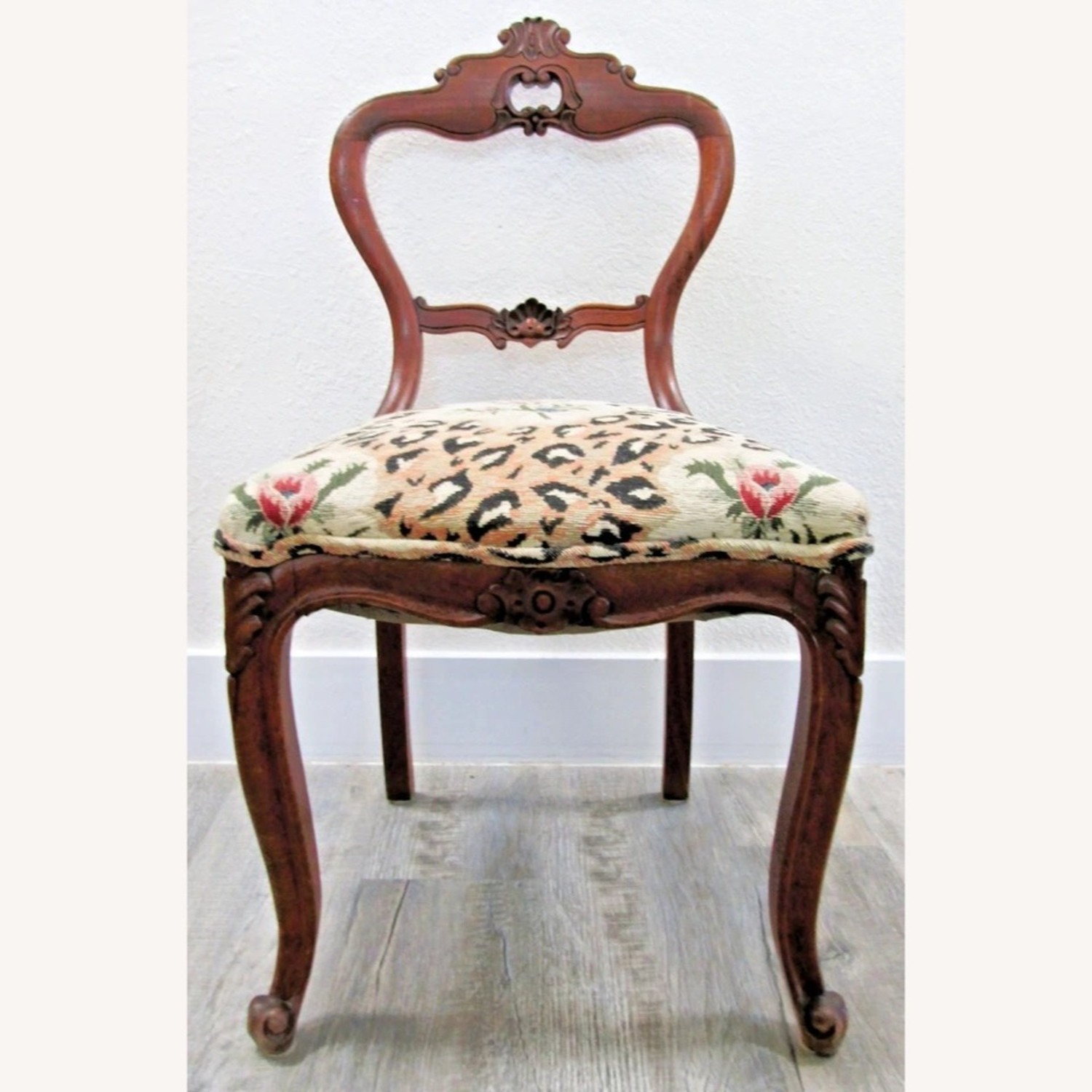 Antique Victorian Walnut Balloon Back Side Chair - image-3