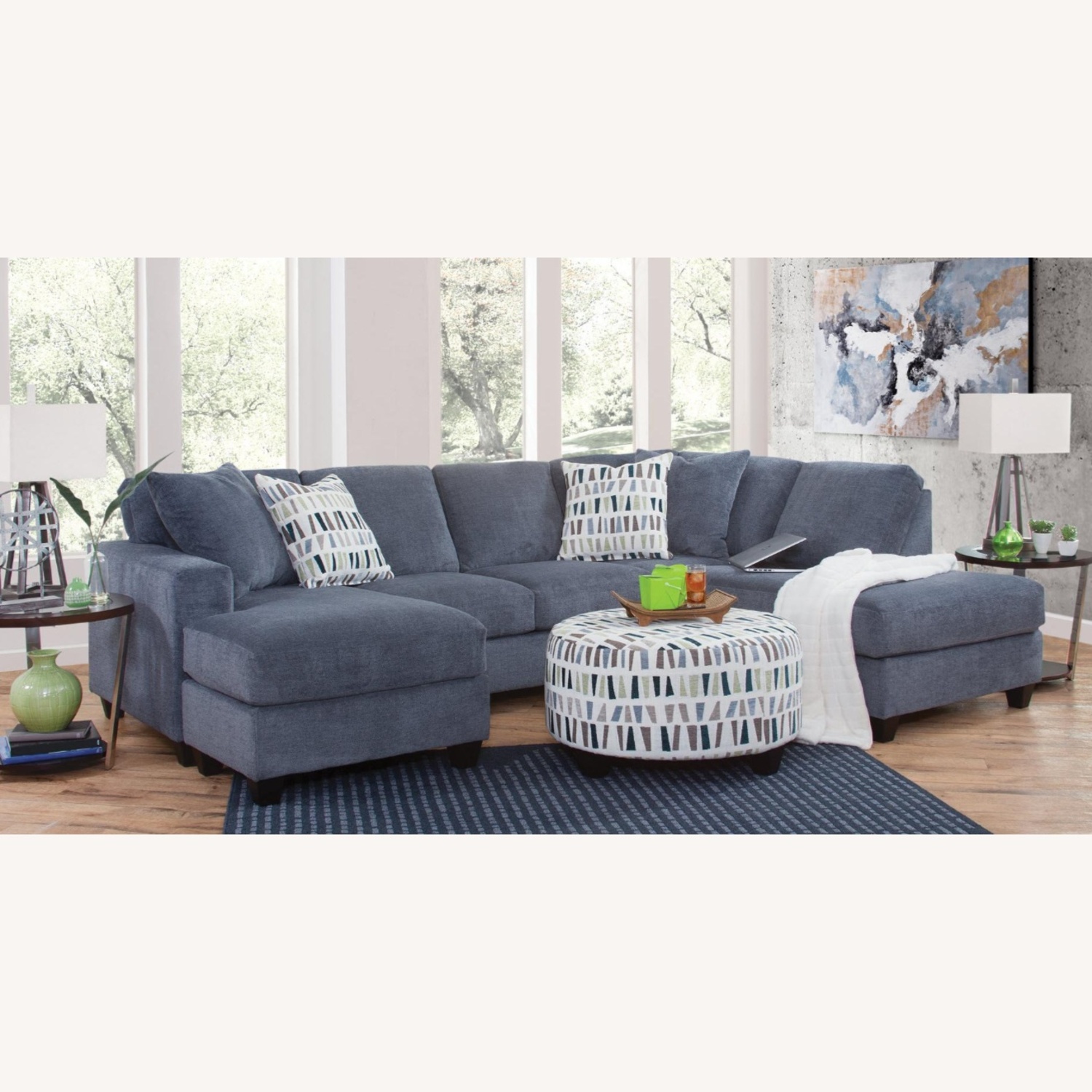 Breeze Sofa Chaise W Lounge & Ottoman - image-8