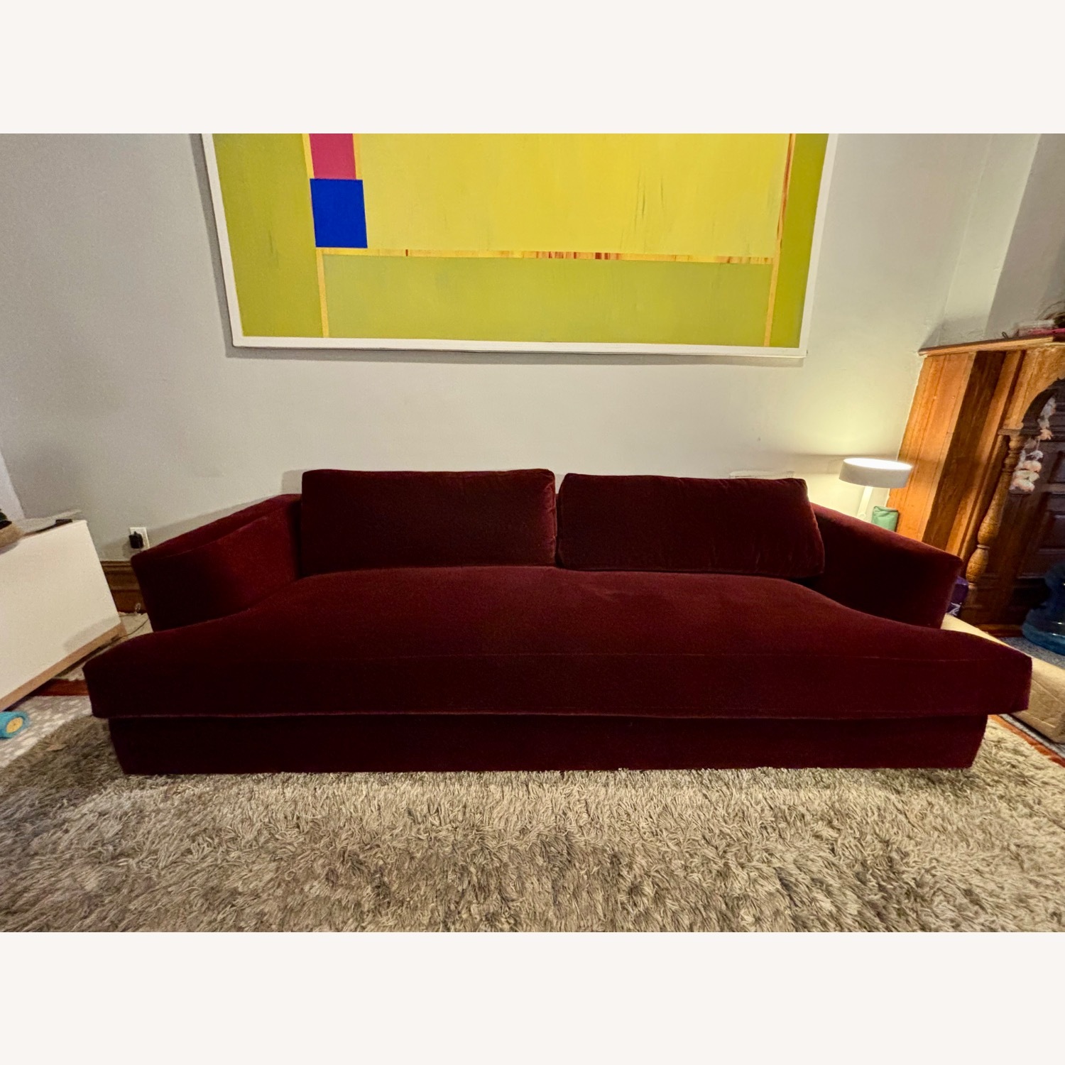 Mohair Crimson Couch 95" - image-4