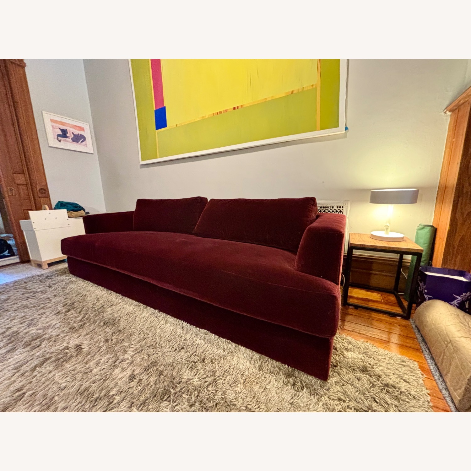 Mohair Crimson Couch 95" - image-5