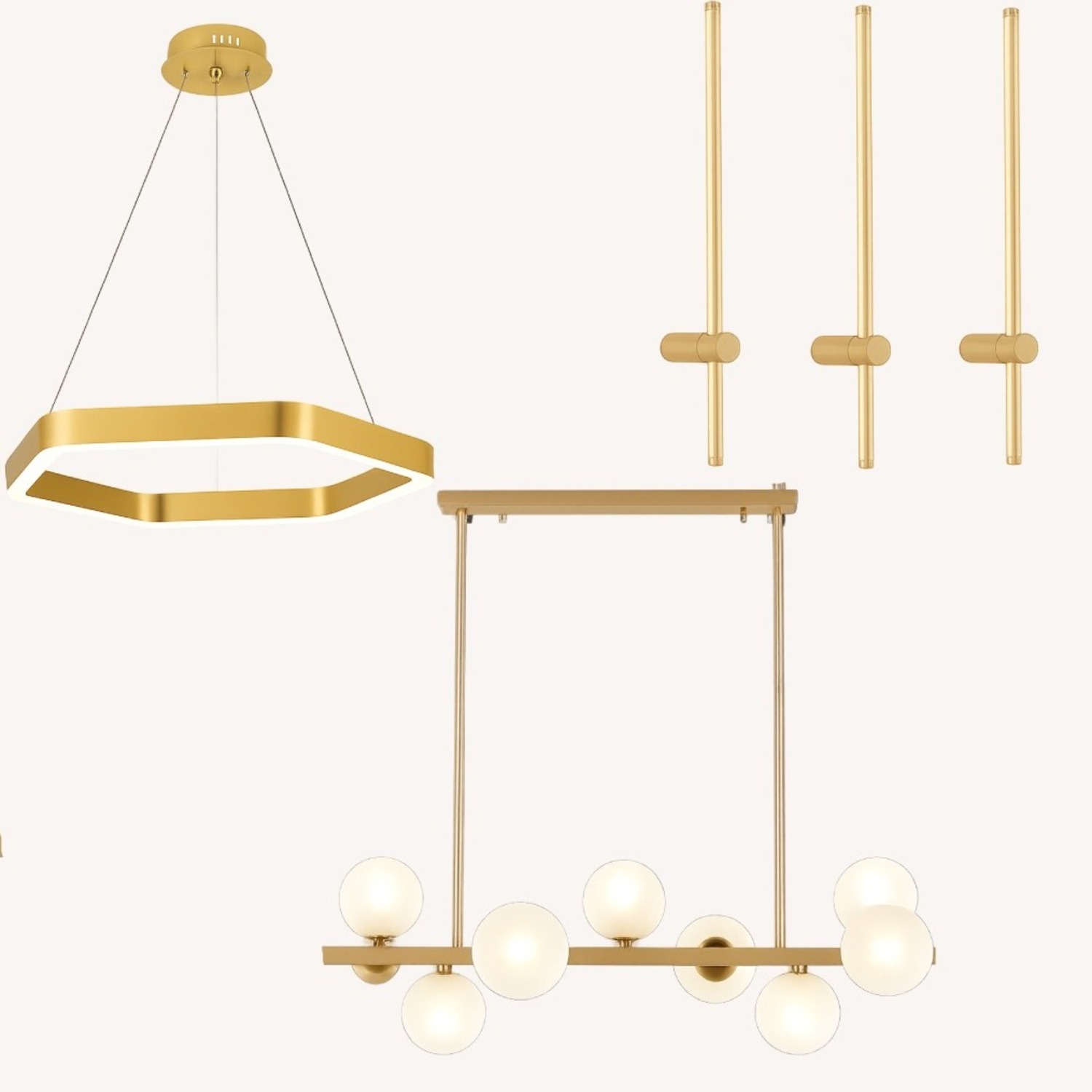 Set of 5 Elegant Gold Lights  - image-1