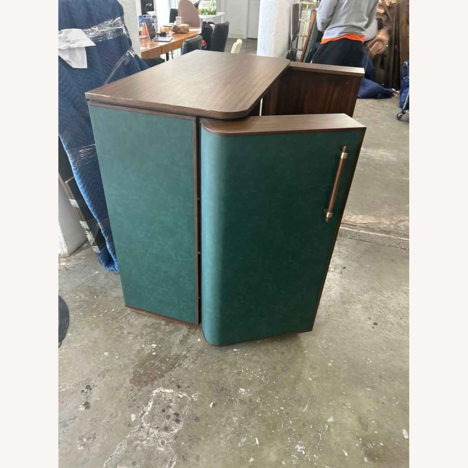 Arhaus Green Wood Bar Cart - image-1