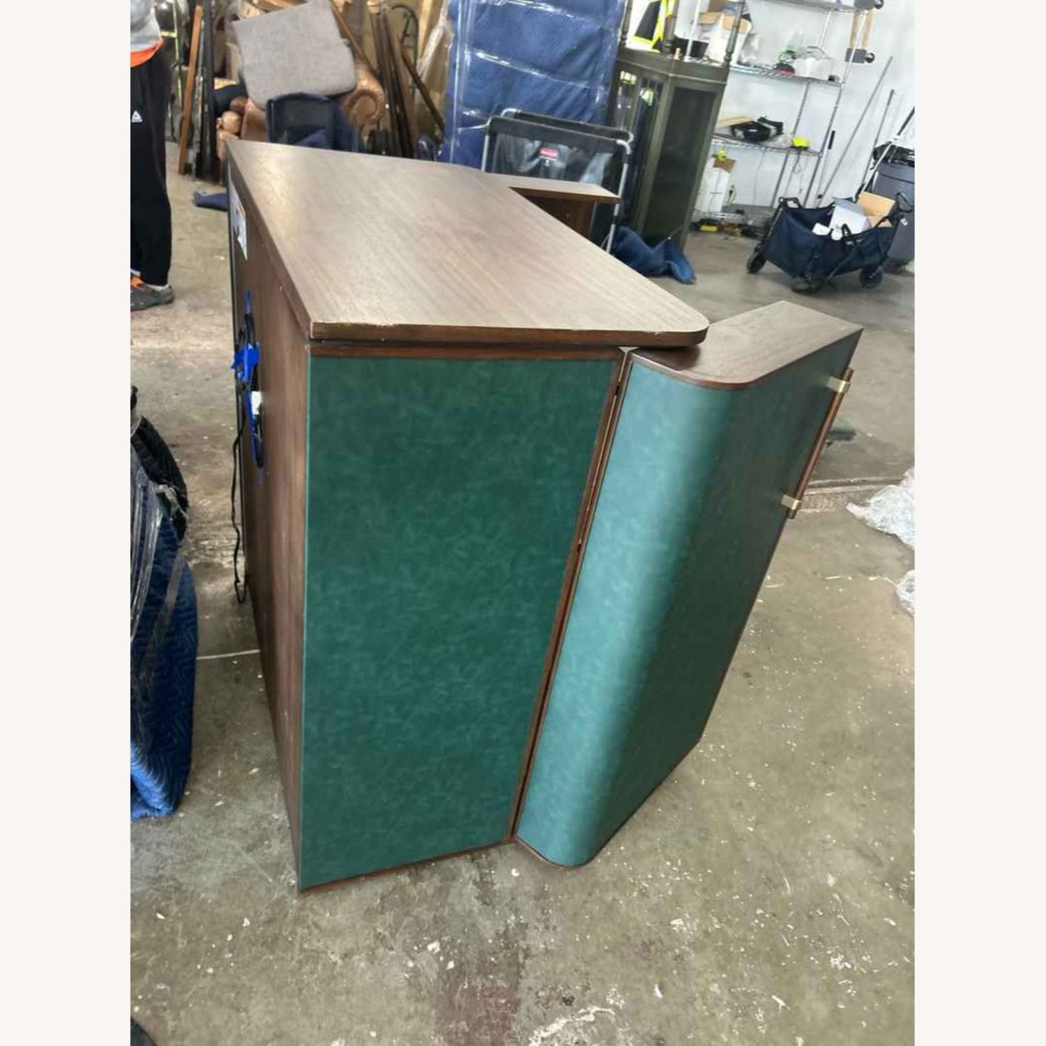 Arhaus Green Wood Bar Cart - image-2