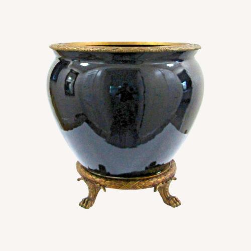 Used Napoleon III Style Bronze Opaline Planter Bronze  for sale on AptDeco