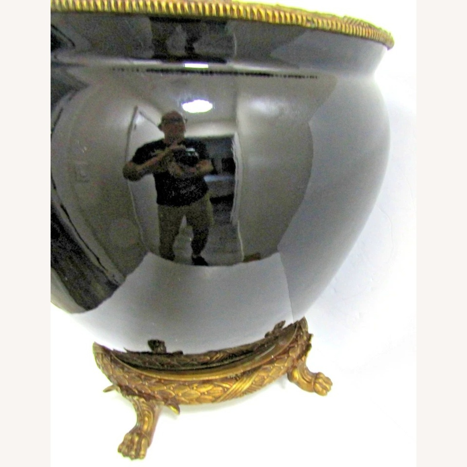 Napoleon III Style Bronze Opaline Planter Bronze - image-12