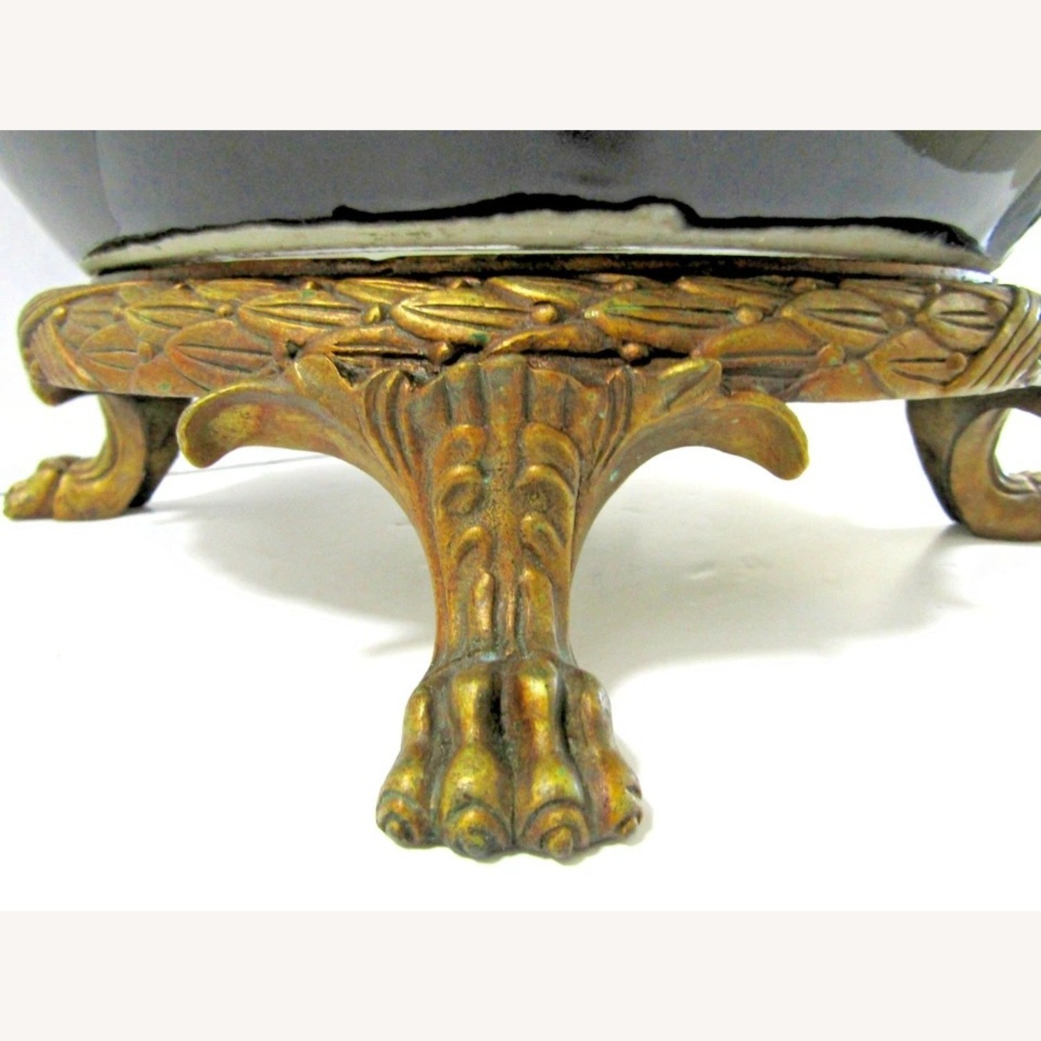 Napoleon III Style Bronze Opaline Planter Bronze - image-9