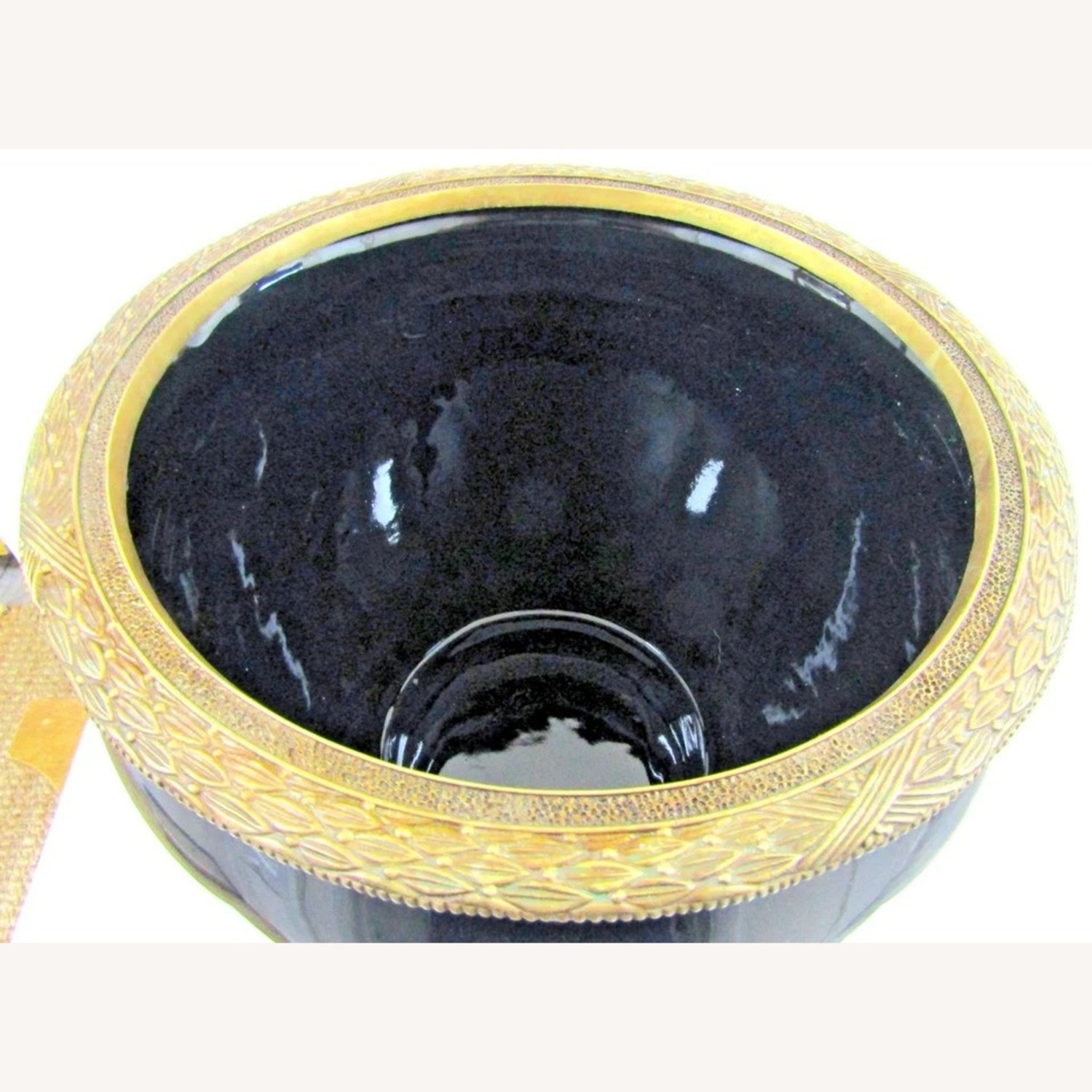 Napoleon III Style Bronze Opaline Planter Bronze - image-4