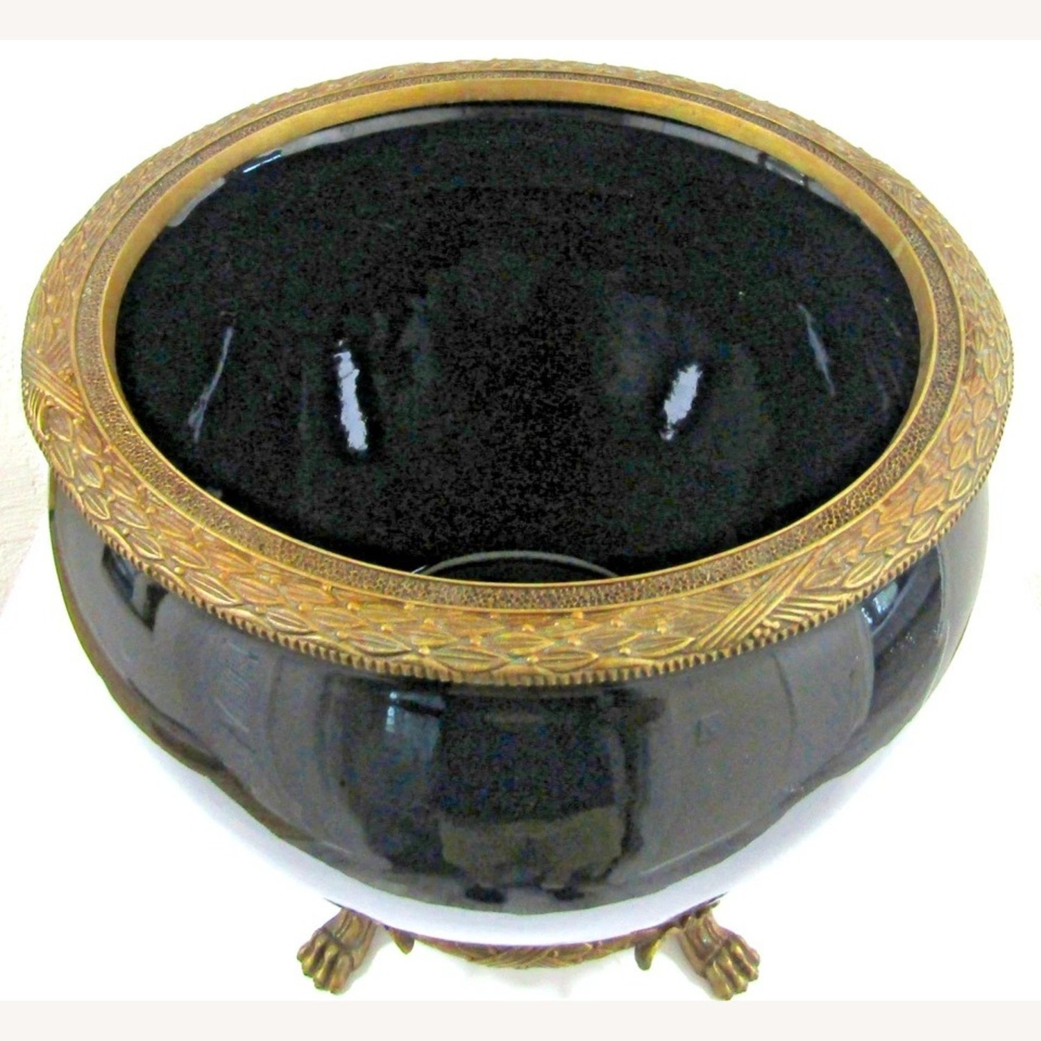 Napoleon III Style Bronze Opaline Planter Bronze - image-3