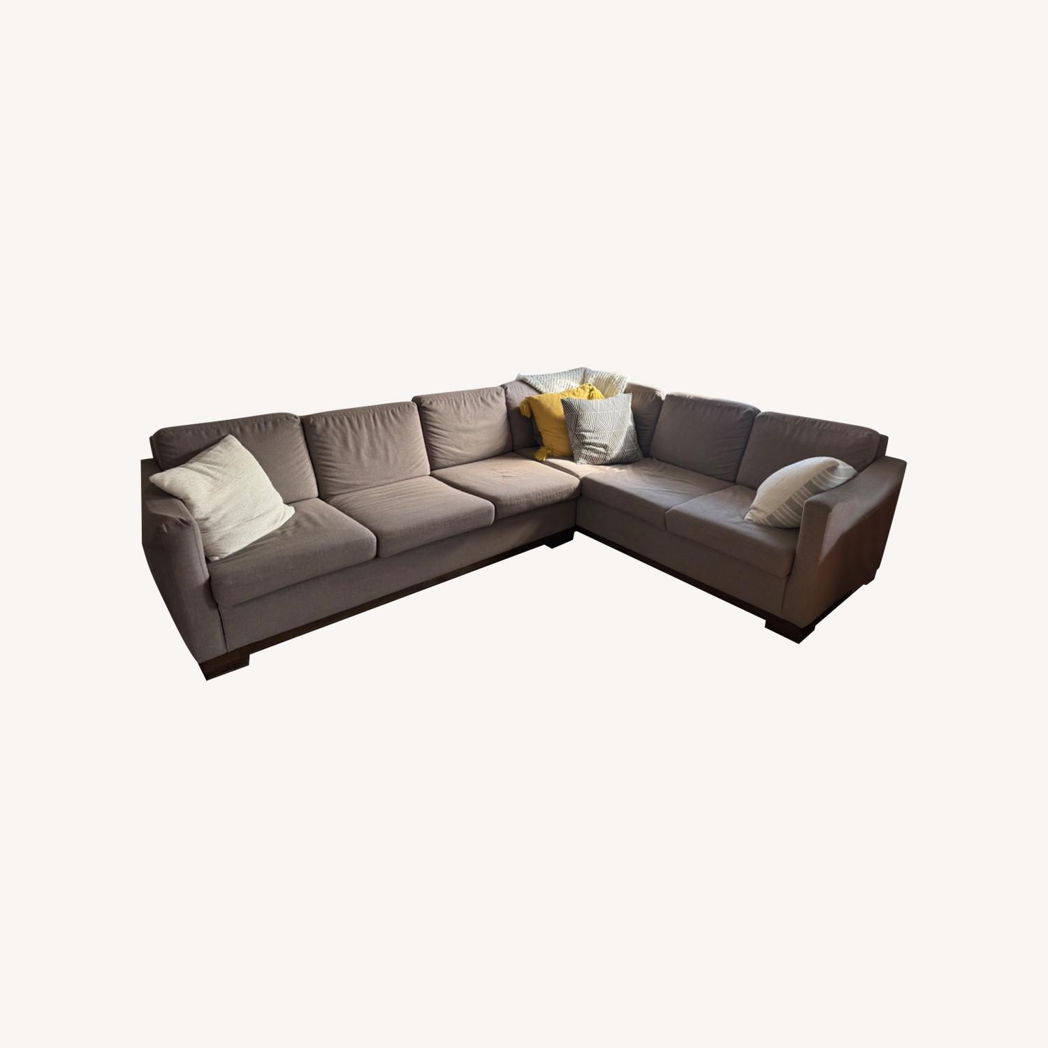 Light Brown Fabric 2 Piece Sectional - image-0