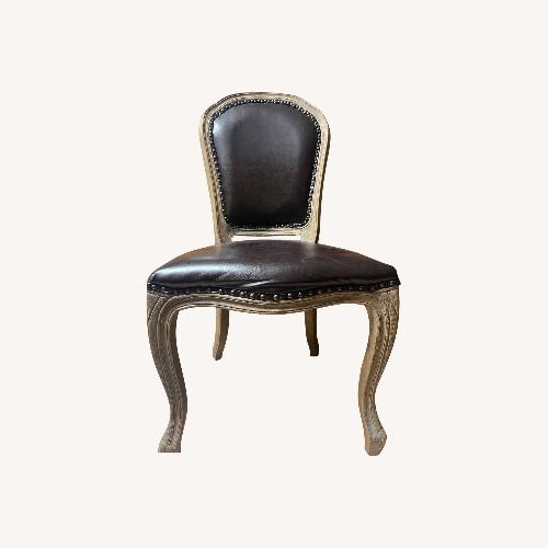 Used Costsco Dark Brown Leather Dining Chairs for sale on AptDeco