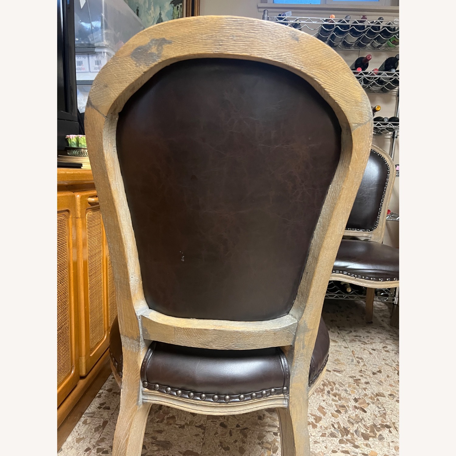 Costsco Dark Brown Leather Dining Chairs - image-3