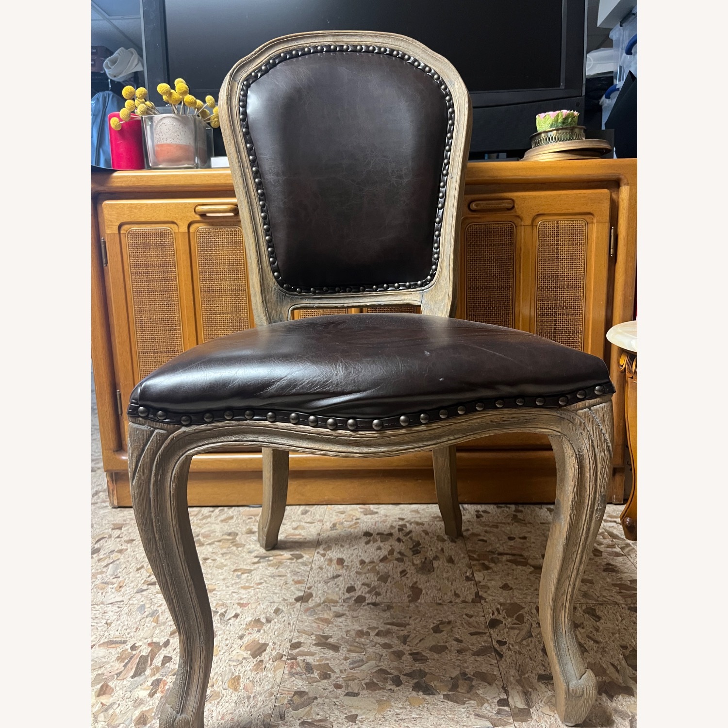 Costsco Dark Brown Leather Dining Chairs - image-1