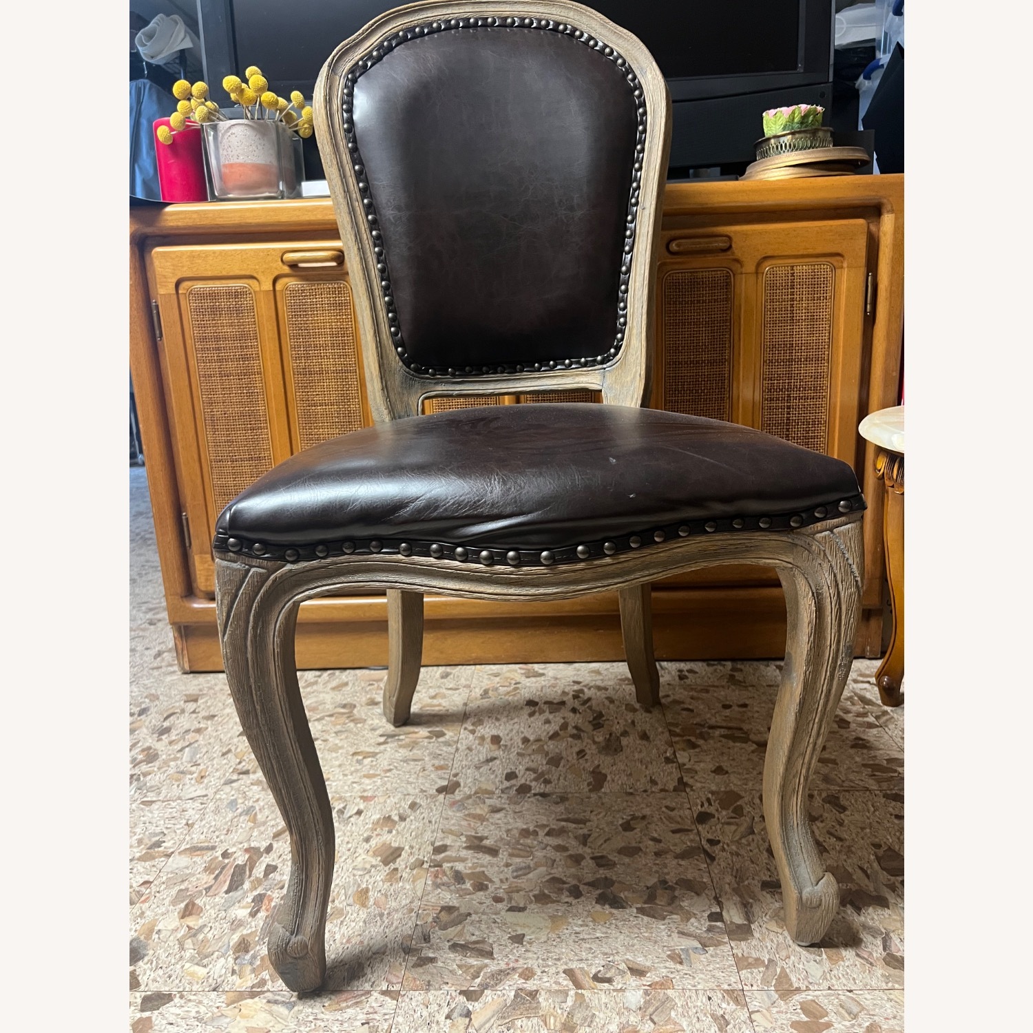 Costsco Dark Brown Leather Dining Chairs - image-2