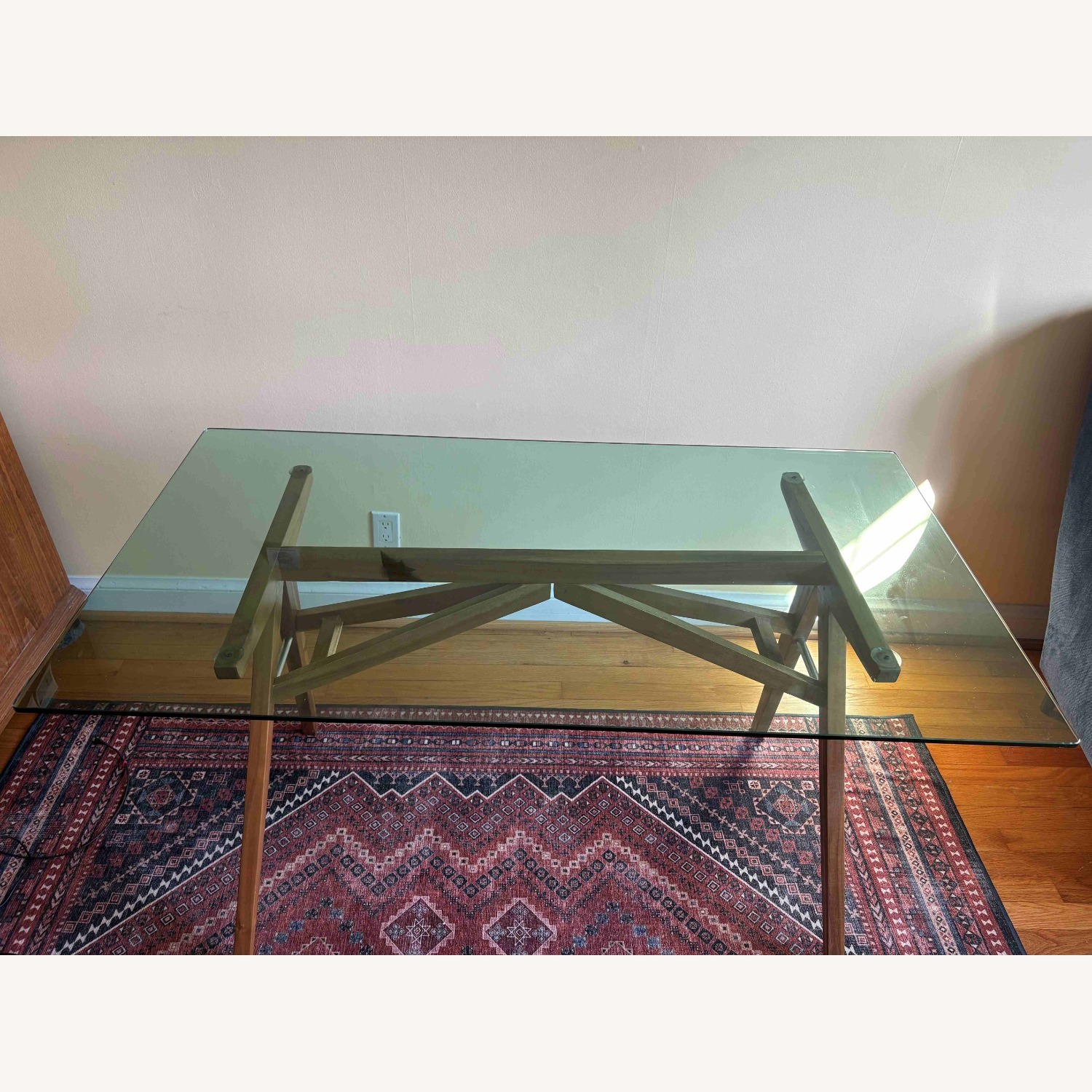 Mid-Century Tempered Glass Desk - image-1