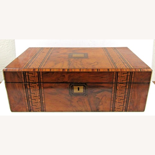 Used Victorian Walnut Parquetry Inlaid Writing Slope for sale on AptDeco