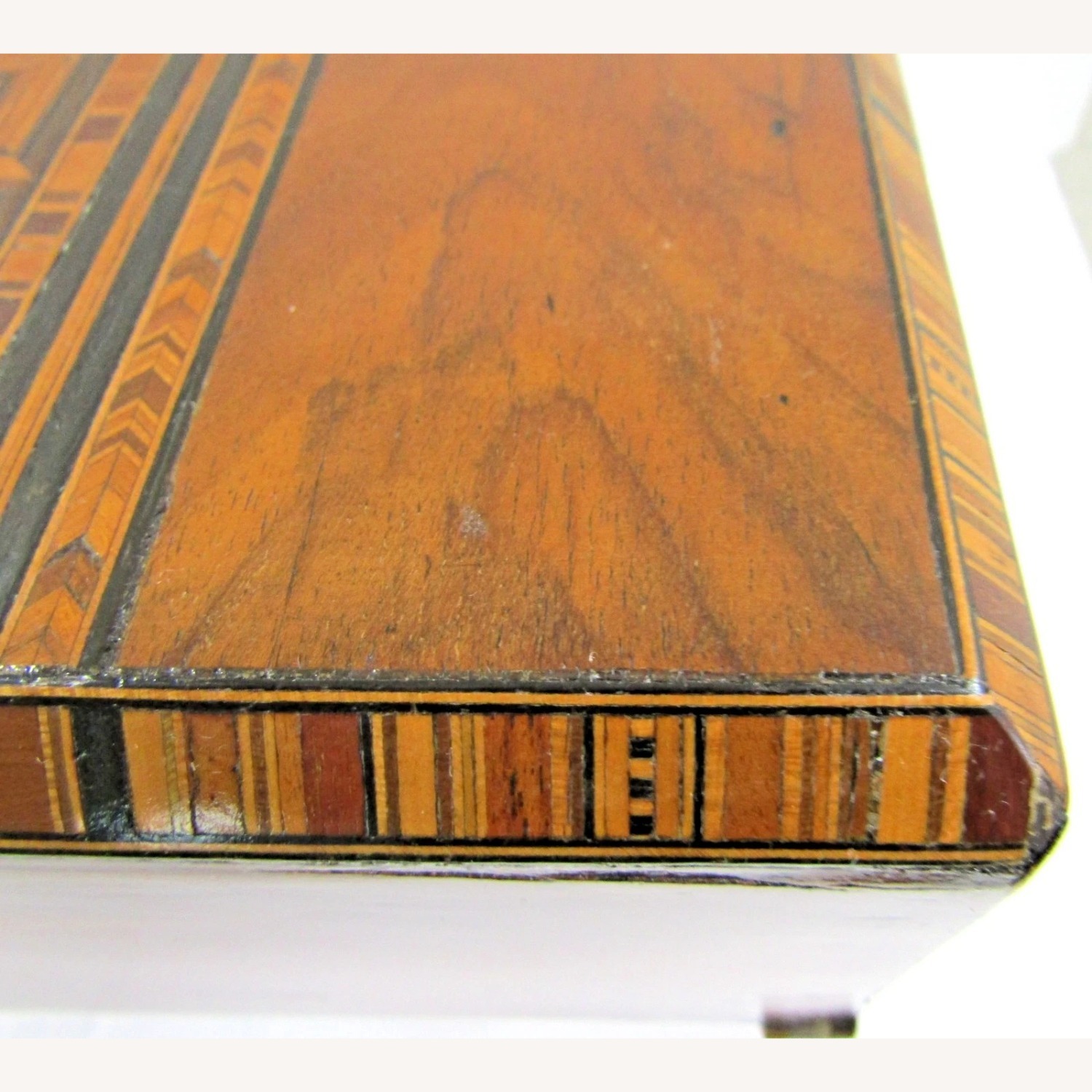 Victorian Walnut Parquetry Inlaid Writing Slope - image-19