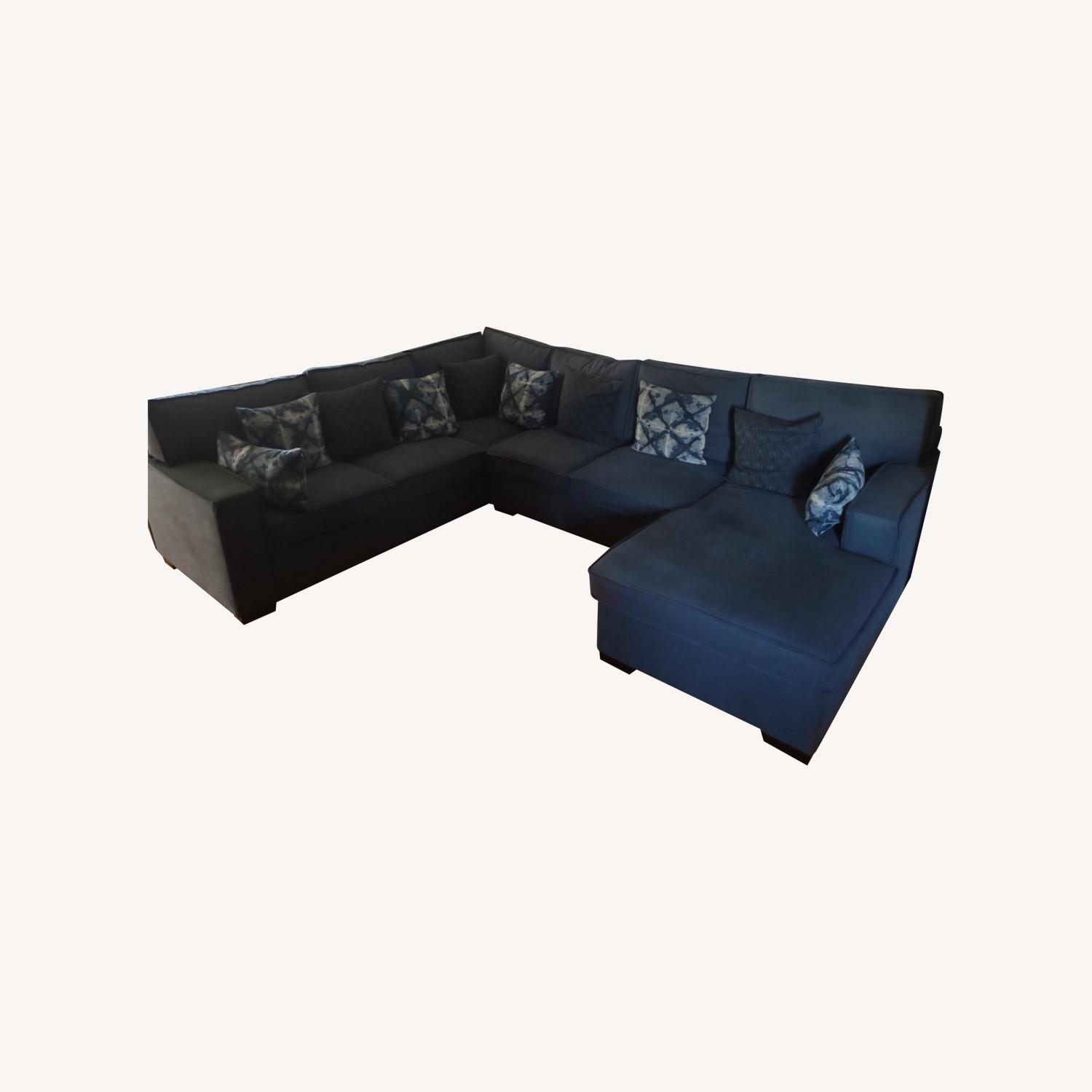 Playscape Blue 4pc Sectional Sleeper Sofa - image-0