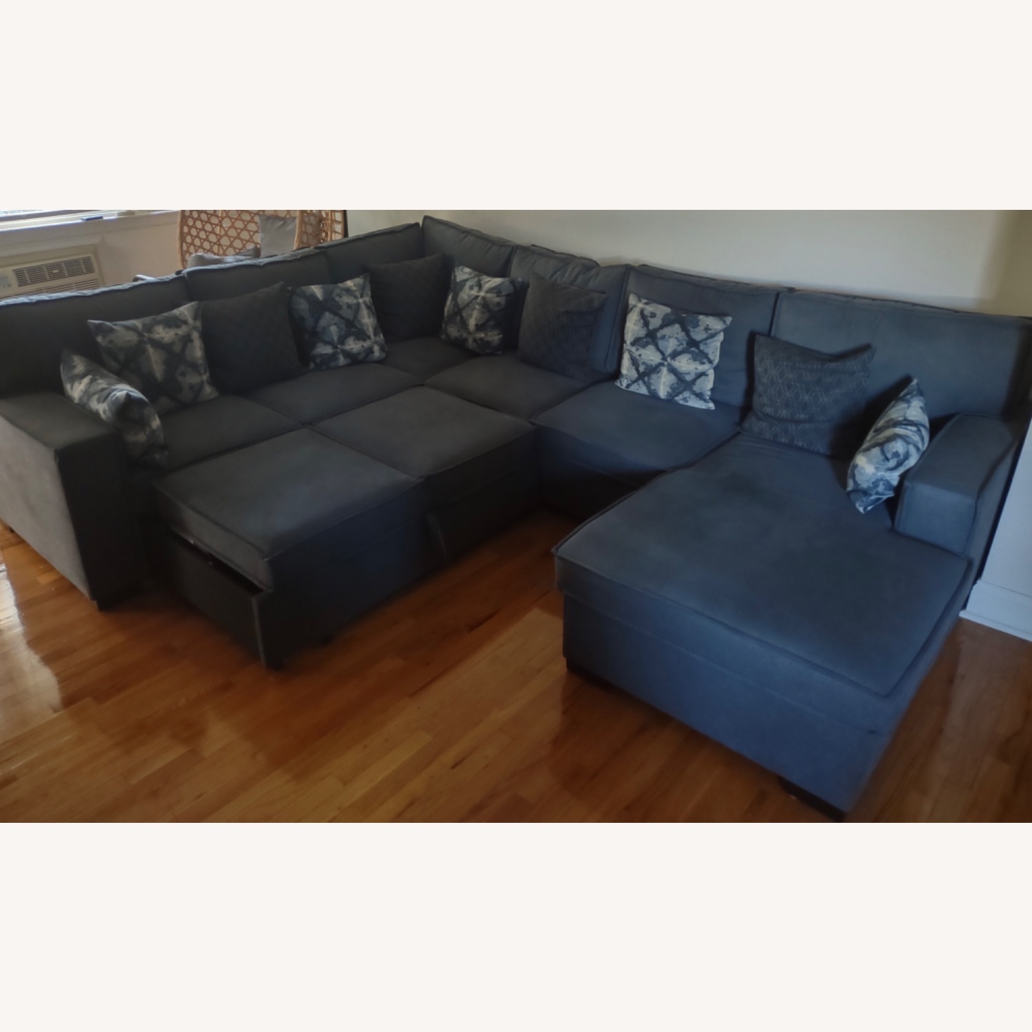 Playscape Blue 4pc Sectional Sleeper Sofa - image-3