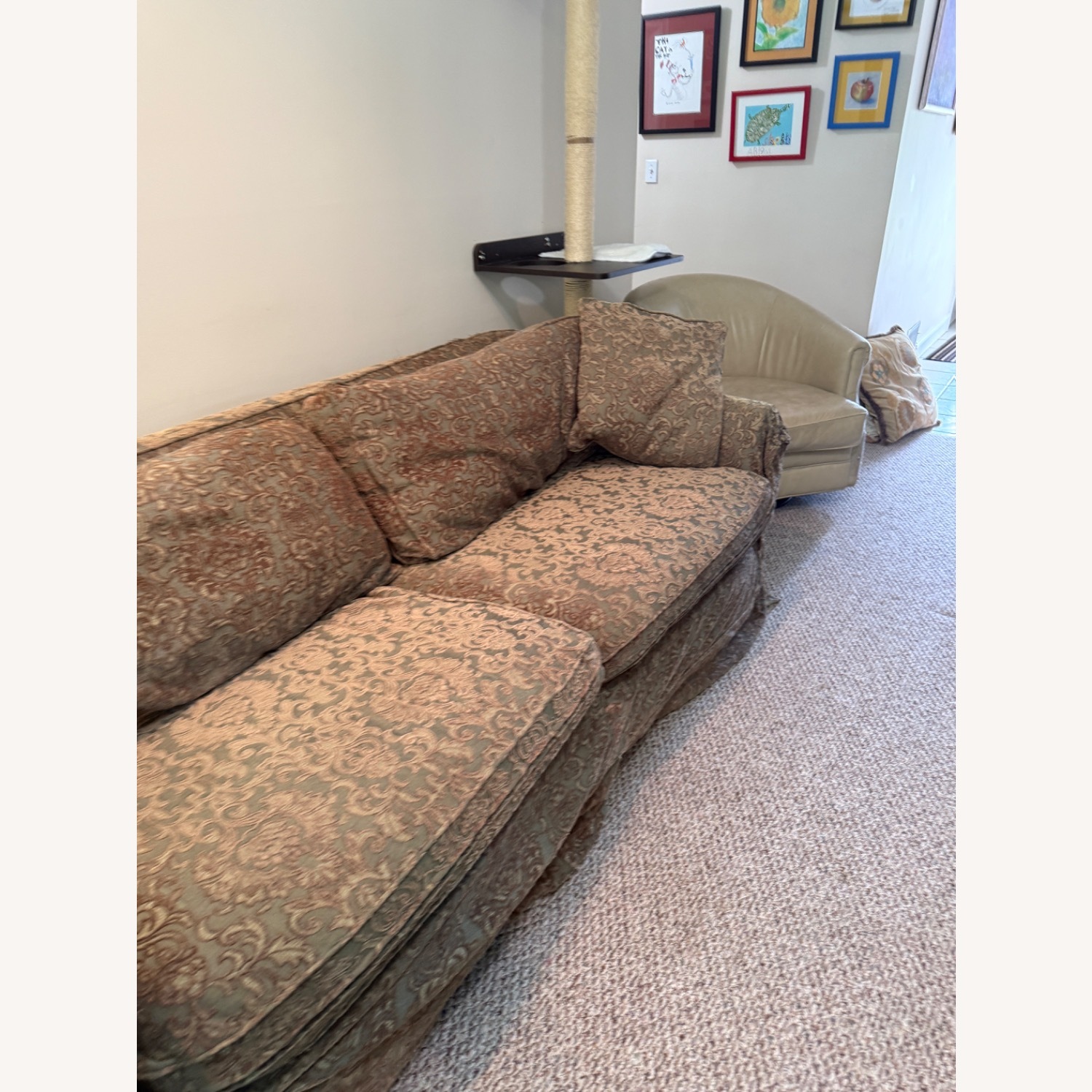 Lee Industries Green Fabric 3+ Seater Sofa - image-2