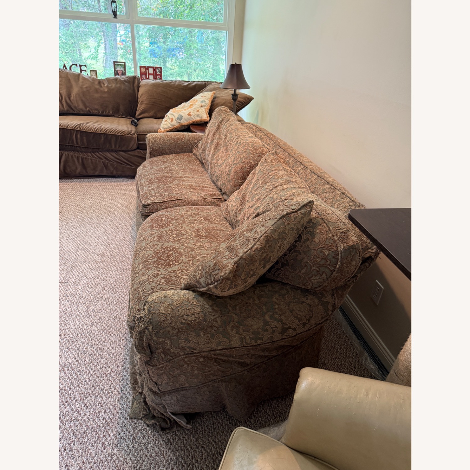 Lee Industries Green Fabric 3+ Seater Sofa - image-3